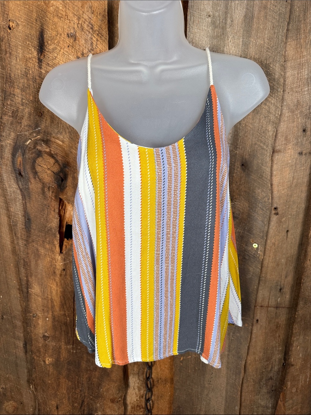 URBAN Romantics Striped Tank Top in Yellow, Orange, White, Gray